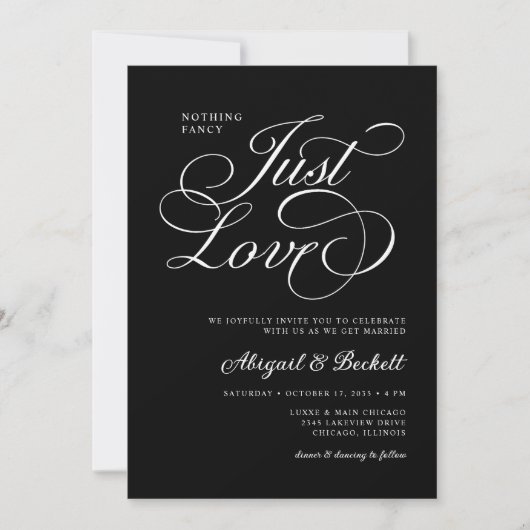 All In One Nothing Fancy Just Love Bruiloft Kaart (Voorkant)