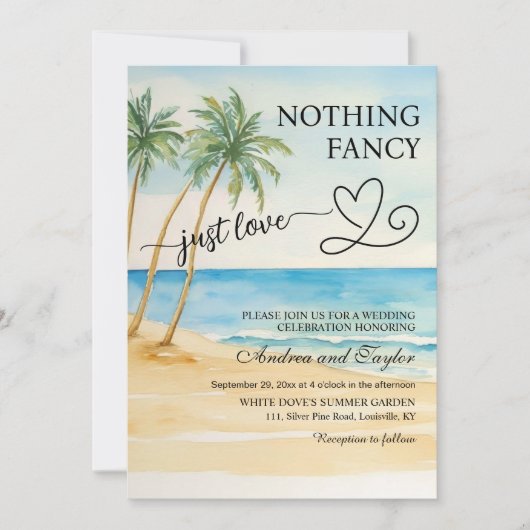 All in One Nothing Fancy Just Love QR Code Beach Kaart (Voorkant)