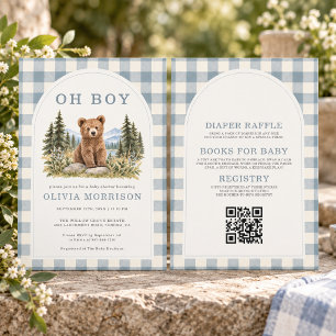 All in One Oh Boy Woodland Beer Baby Shower Kaart