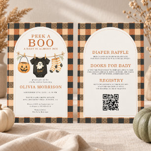 All in One Peek a Boo Halloween Baby Shower Kaart