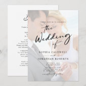 All-in-One Photo Modern Calligraphy Wedding Kaart (Voorkant / Achterkant)