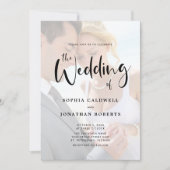 All-in-One Photo Overlay Calligraphy Weddenschap Kaart (Voorkant)
