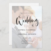 All-in-One Photo Overlay Calligraphy Weddenschap Kaart (Voorkant / Achterkant)