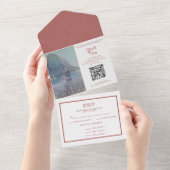 All in One Photo Wedding Invitation QR-code All In One Uitnodiging (Afscheurbaar)