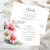 All in One Pink and White Daisies Wedding Kaart