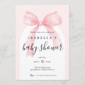 All In One Pink Bow Baby Shower Kaart (Voorkant)