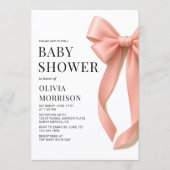 All in One Pink Bow Coquette Baby Shower Kaart (Voorkant)