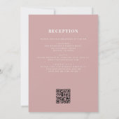 All in One Pink Dusty Rose QR Code Wedding Kaart (Achterkant)
