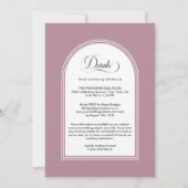 All In One Pink Floral Arch Dusty Rose Wedding Kaart (Achterkant)