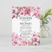 All in One Pink Orchids Wedding Uitnodigingen (Staand voorkant)