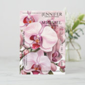 All in One Pink Orchids Wedding Uitnodigingen (Staand voorkant)