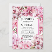 All in One Pink Orchids Wedding Uitnodigingen (Voorkant)