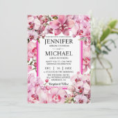 All in One Pink Orchids Wedding Uitnodigingen (Staand voorkant)