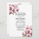 All in One Pink Orchids Wedding Uitnodigingen (Voorkant / Achterkant)