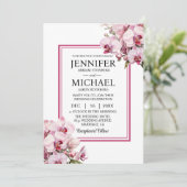 All in One Pink Orchids Wedding Uitnodigingen (Staand voorkant)