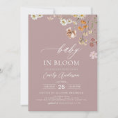 All in One Pink Wildflower Baby in Bloom Shower Kaart (Voorkant)