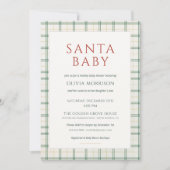All in One Preppy Plaid Santa Baby Shower Kaart (Voorkant)