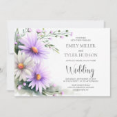 All in One Purple and White Daisies Wedding Kaart (Voorkant)