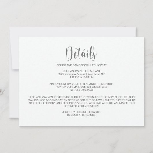 All in One Purple and White Daisies Wedding Kaart (Achterkant)