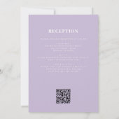 All in One Purple Wildflower QR Code Wedding  Kaart (Achterkant)