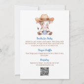 All-in-One QR-code Cowboy Baby Shower Uitnodiging (Achterkant)