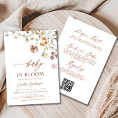 All in One QR code Wildflower Baby in Bloom Shower Kaart