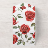 All in One Red Roses bruiloft uitgenodigd Uitnodiging (Buitenkant)