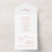 All in One Red Roses bruiloft uitgenodigd Uitnodiging (Binnen)