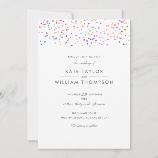All In One Regenboog Confetti Bruiloft Kaart (Voorkant)