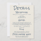 All In One Retro Navy blue Hand Drawn Wedding Kaart (Achterkant)