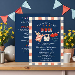 All in One Rode Witte en Op Weg Baby Shower Kaart