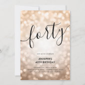 All in one Roos gouden glitterverlichting 40 jaar Kaart (Voorkant)