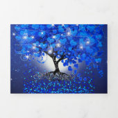 All In One Royal Blue Hartblad Bruiloft Drieluik Uitnodiging (Cover)