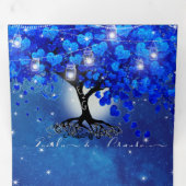 All In One Royal Blue Hartblad Bruiloft Drieluik Uitnodiging (Binnenzijde eerst)