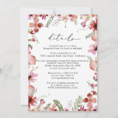 All-in-one Roze Peach Wildflower Wedding Kaart (Achterkant)