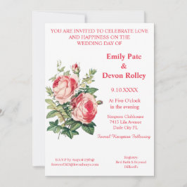 All In One Roze Roos Bloemige Elegante Groene Brui Kaart