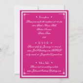 All In One RSVP Email Website Chic Magenta Wedding Kaart (Achterkant)