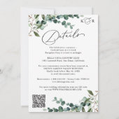 All-In-One Rustic Watercolor Greenery QR Wedding Kaart (Achterkant)