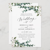 All-In-One Rustic Watercolor Greenery Wedding Kaart (Voorkant / Achterkant)
