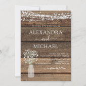 All In One Rustieke QR Code Landelijke Pot Huwelij Kaart (Voorkant)