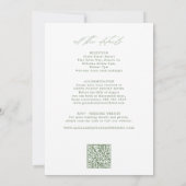 All in one sage green French Victorian wedding Kaart (Achterkant)