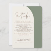 All in One Sage Green Modern Wedding Kaart (Achterkant)