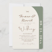 All in One Sage Green Modern Wedding Kaart (Voorkant)