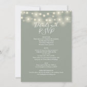 All In One Sage Groene Slingerlichtjes Florale Tro Kaart (Achterkant)