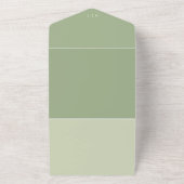 All in One Sage Wedding Photo Invitation QR-code Uitnodiging (Buitenkant)