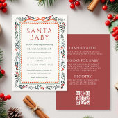 All in One Santa Baby Bow Christmas Baby Shower Kaart