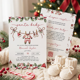 All in One Santa Baby Kerst Baby Borrel Kaart