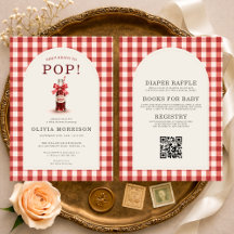 All in One She's Ready to Pop Gingham Baby Shower