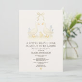 All in One Silly Goose Baby Shower Invitation Kaart (Staand voorkant)
