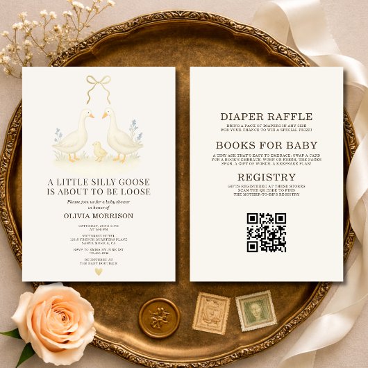 All in One Silly Goose Baby Shower Invitation Kaart